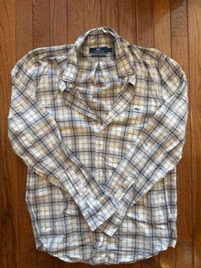 Vineyard Vines Men's Plaid Button-Down Shirt - Cream, Blue, Gray